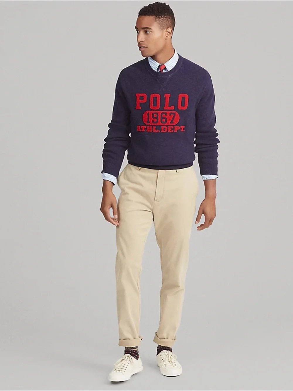 Polo by Ralph Lauren Navy 'POLO 1967 ATHL. DEPT.' Crewneck Sweater
